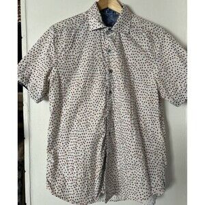 Robert Graham Shirt Mens Large Classic Fit Short Sleeve Large Flies Dress Shirt